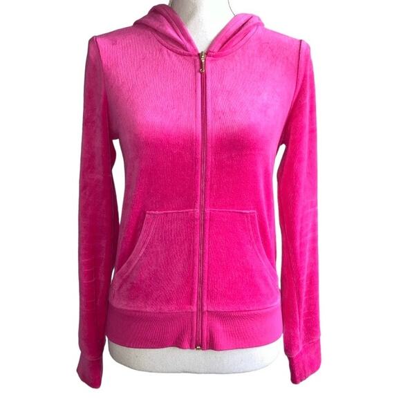 Juicy Couture Pink Velour Hoodie Small - Picture 1 of 3